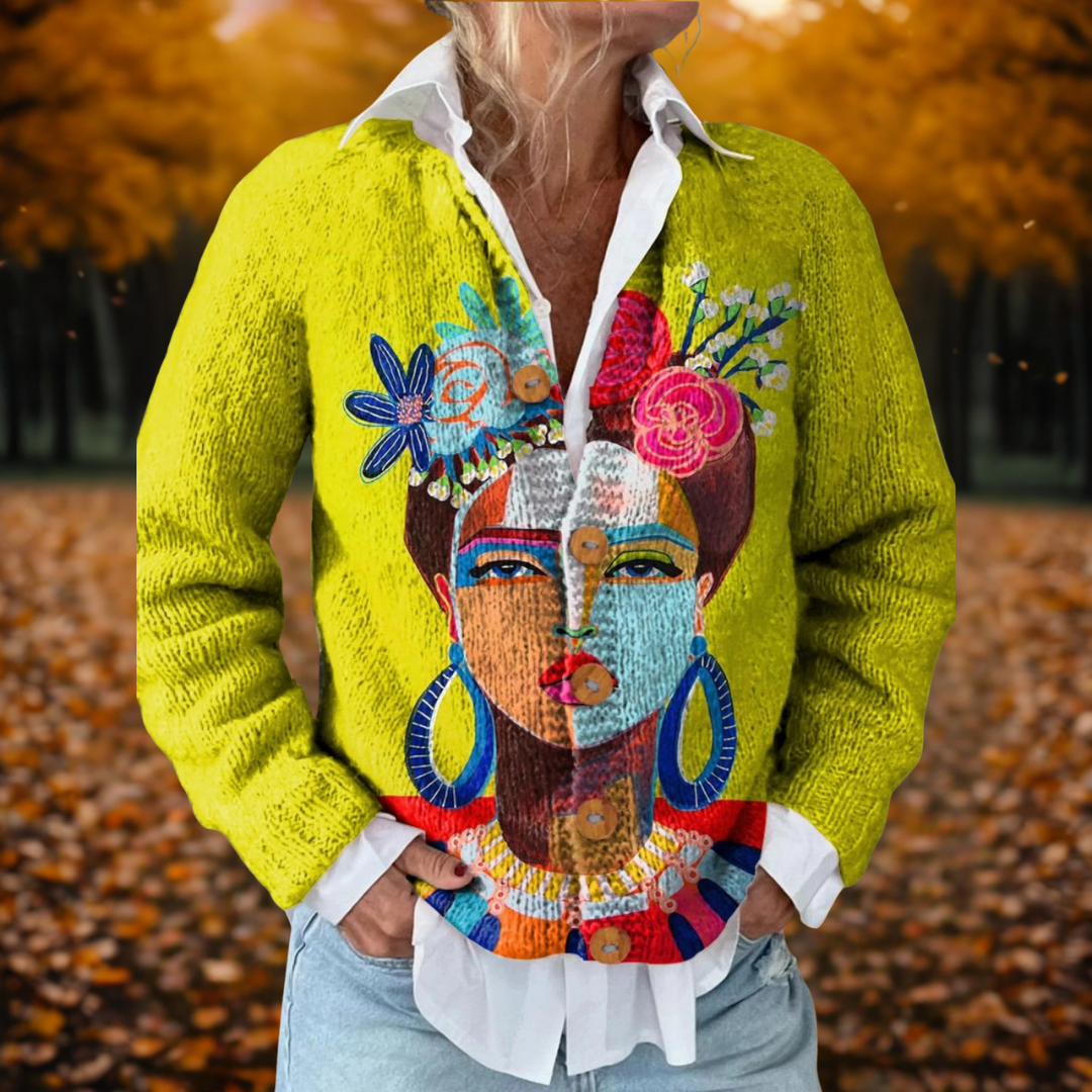 Anna Soft Open-Front Draped Cardigan in Multicolour