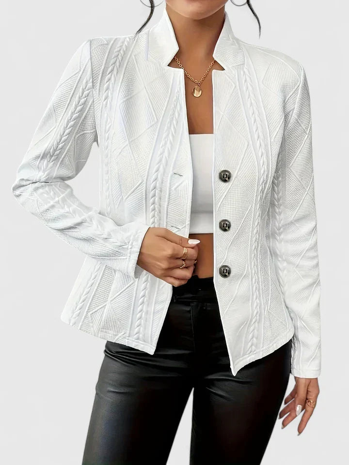 Hayleigha Minimal Tailored-Fit Blazer in White