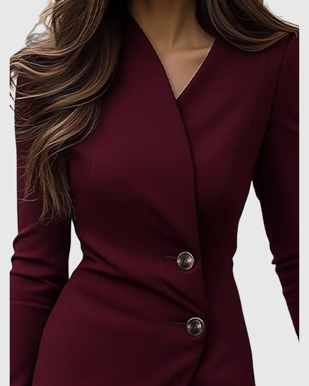 Luned Wrap-Style Long-Sleeve Midi Dress