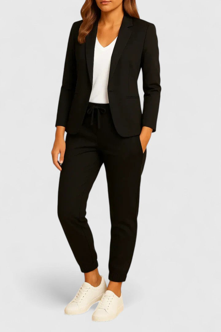 Trisha Tailored Jacket and Pants Set in Black