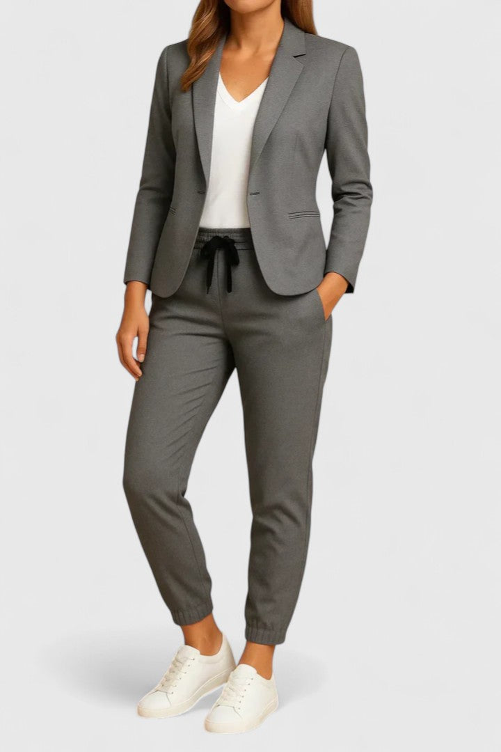 Trisha Tailored Jacket and Pants Set in Gray