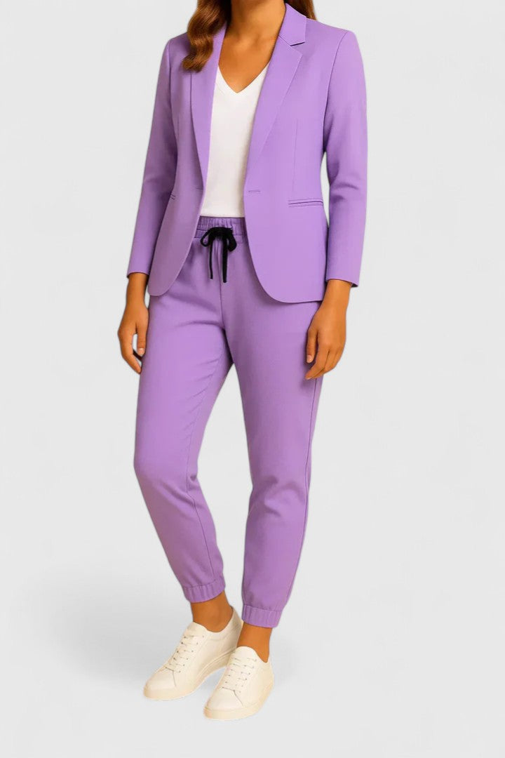 Trisha Tailored Jacket and Pants Set in Purple