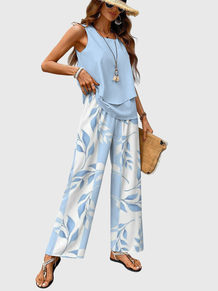 Brenda Square-Neck Loose-Fit Two-Piece Set