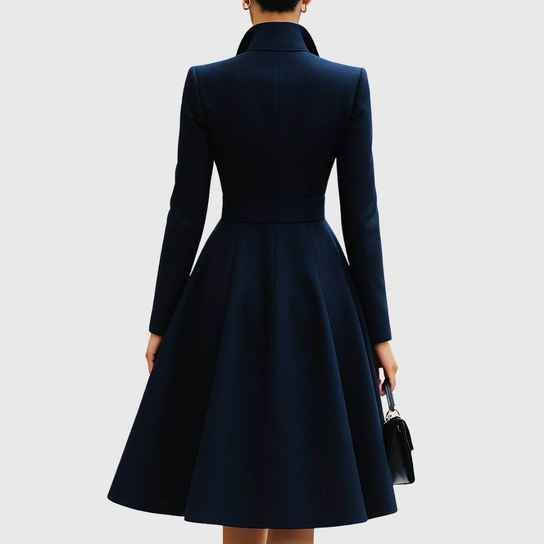Eleanor Collared Button-Detail Coat Dress