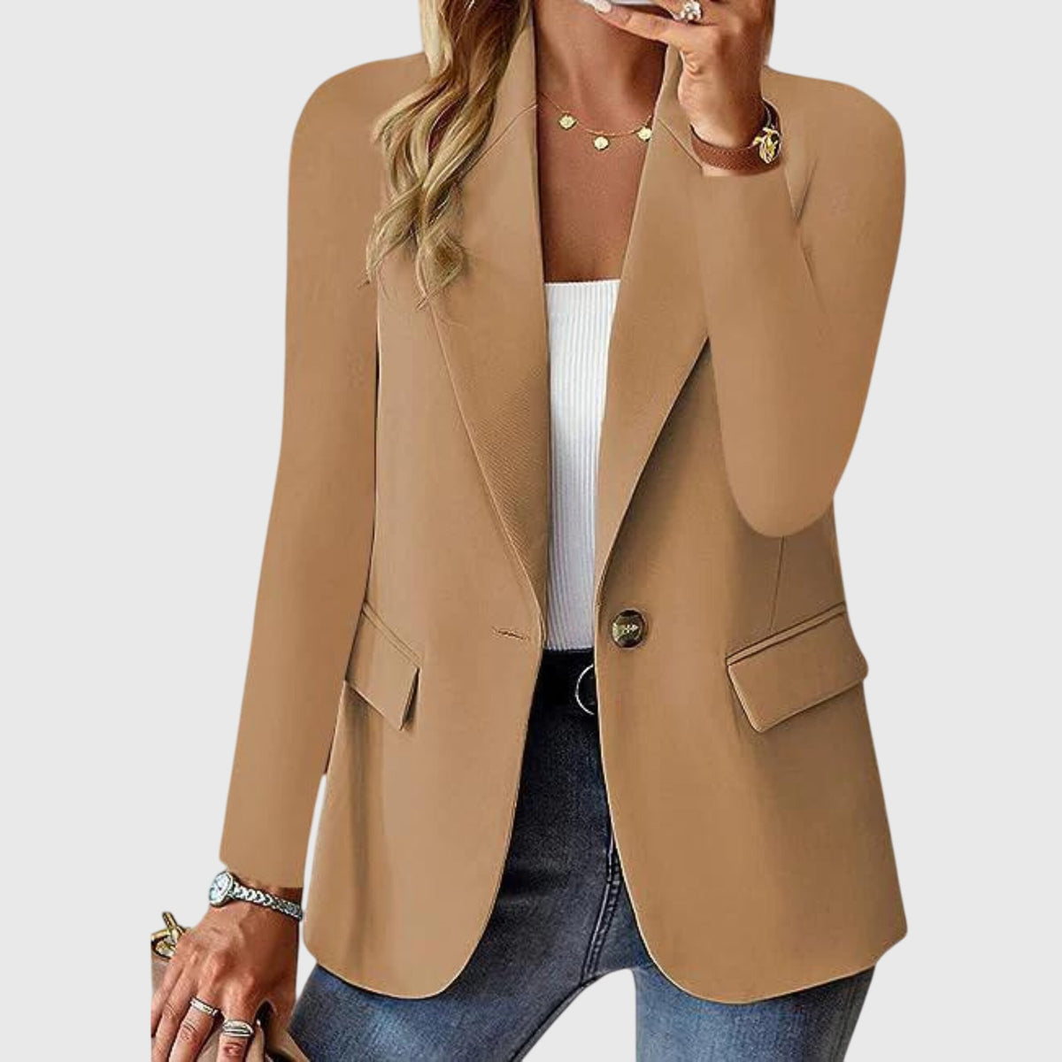 Harper Structured Formal Blazer in Brown