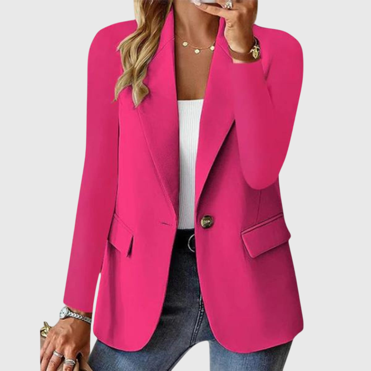 Harper Structured Formal Blazer in Pink