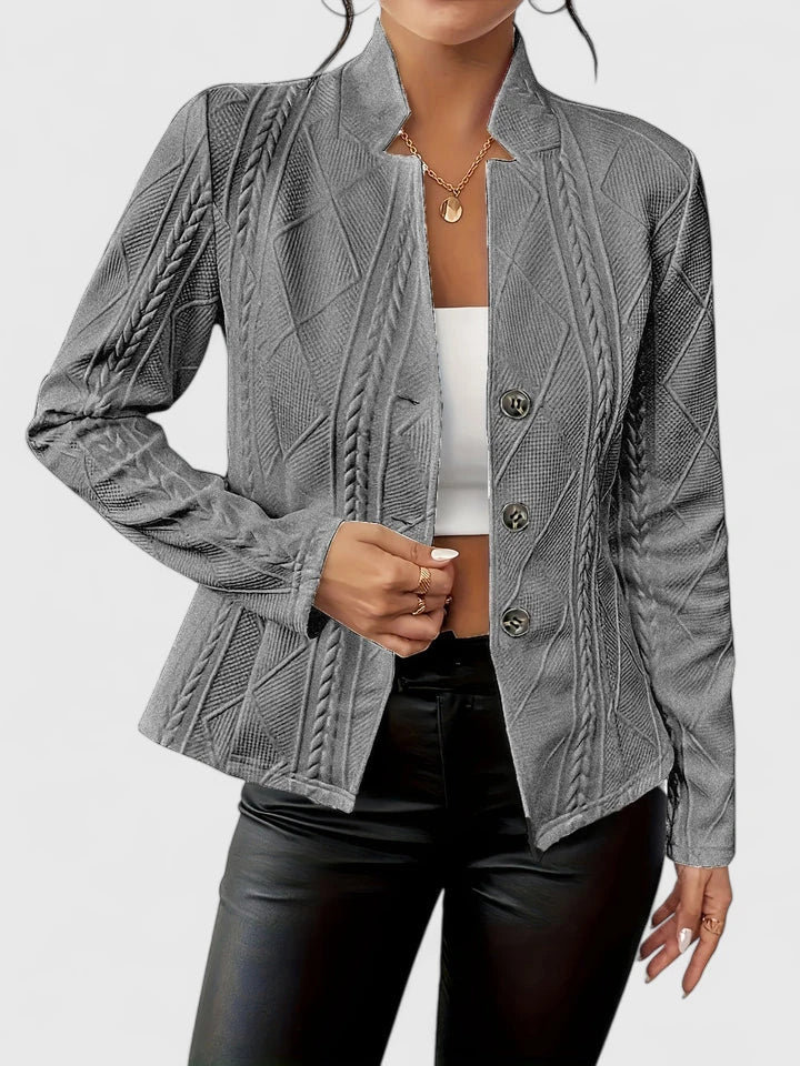 Hayleigha Minimal Tailored-Fit Blazer in Gray