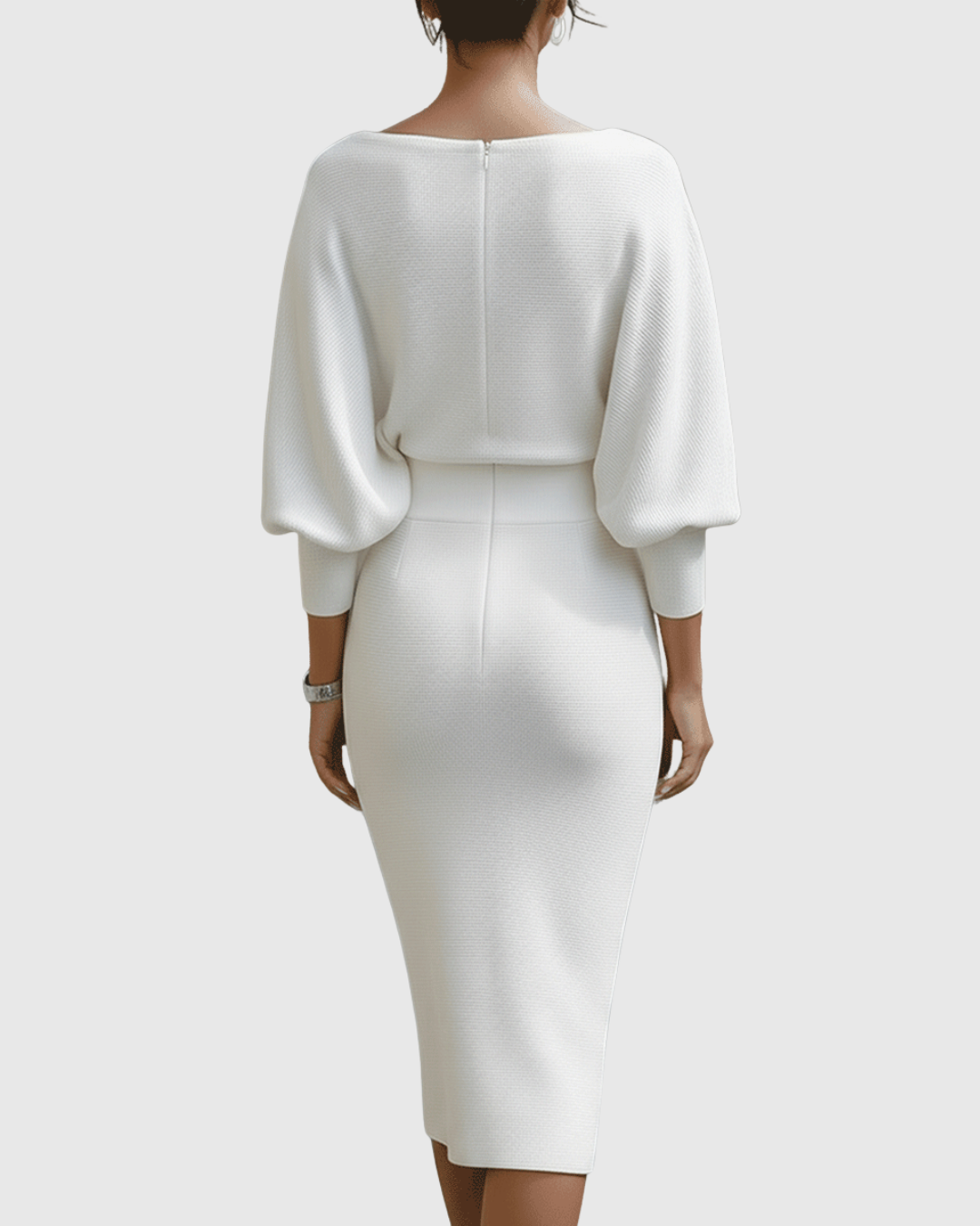 Ismeria Cowl-Neck Batwing Midi Dress