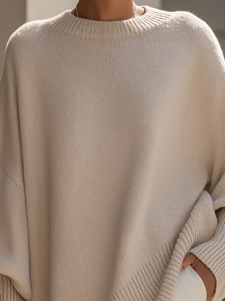 Jennifer Oversized Asymmetrical-Hem Sweater