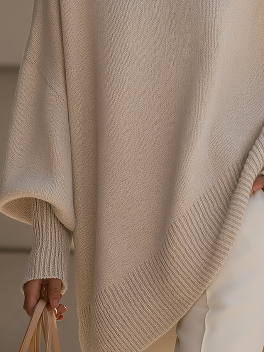 Jennifer Oversized Asymmetrical-Hem Sweater