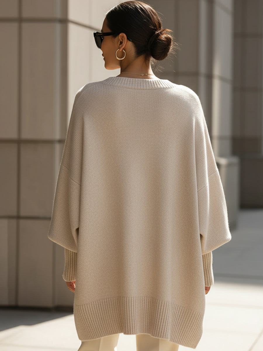 Jennifer Oversized Asymmetrical-Hem Sweater