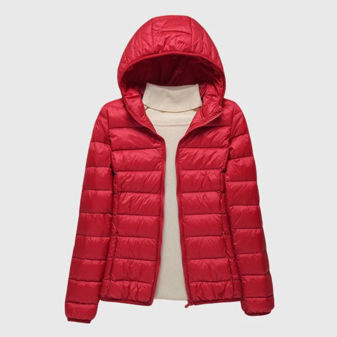 Lily Lightweight Quilted Jacket in Red Hood