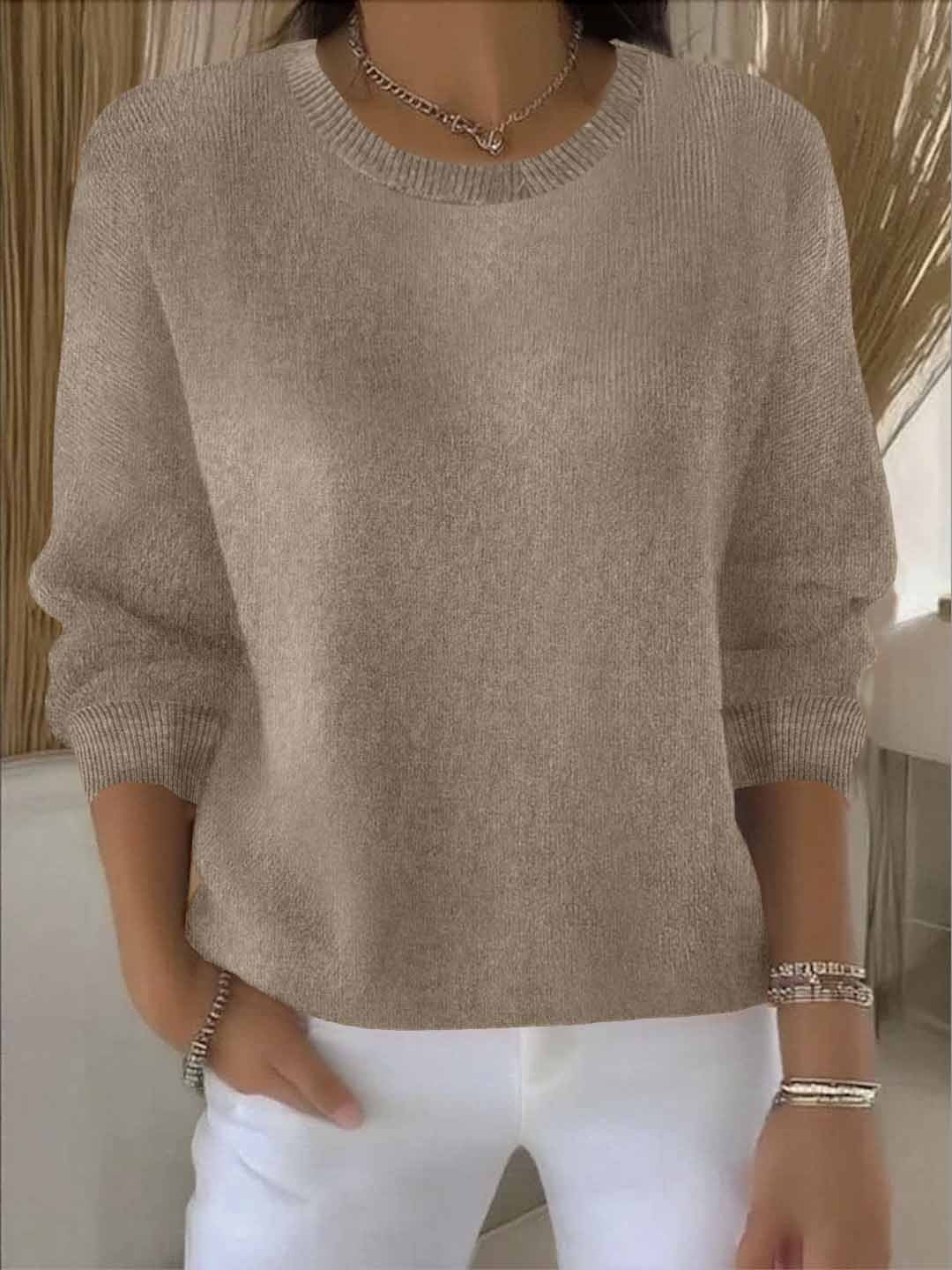 Lorie Soft Cozy Everyday Sweater in Khaki
