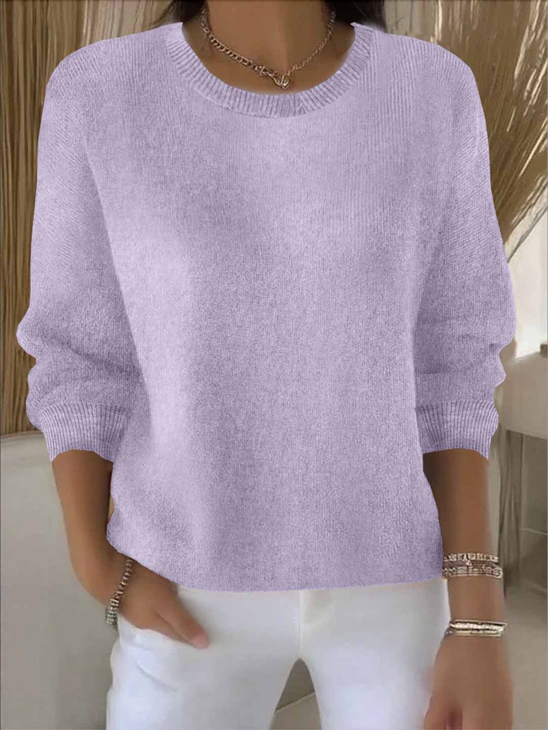 Lorie Soft Cozy Everyday Sweater in Light Purple