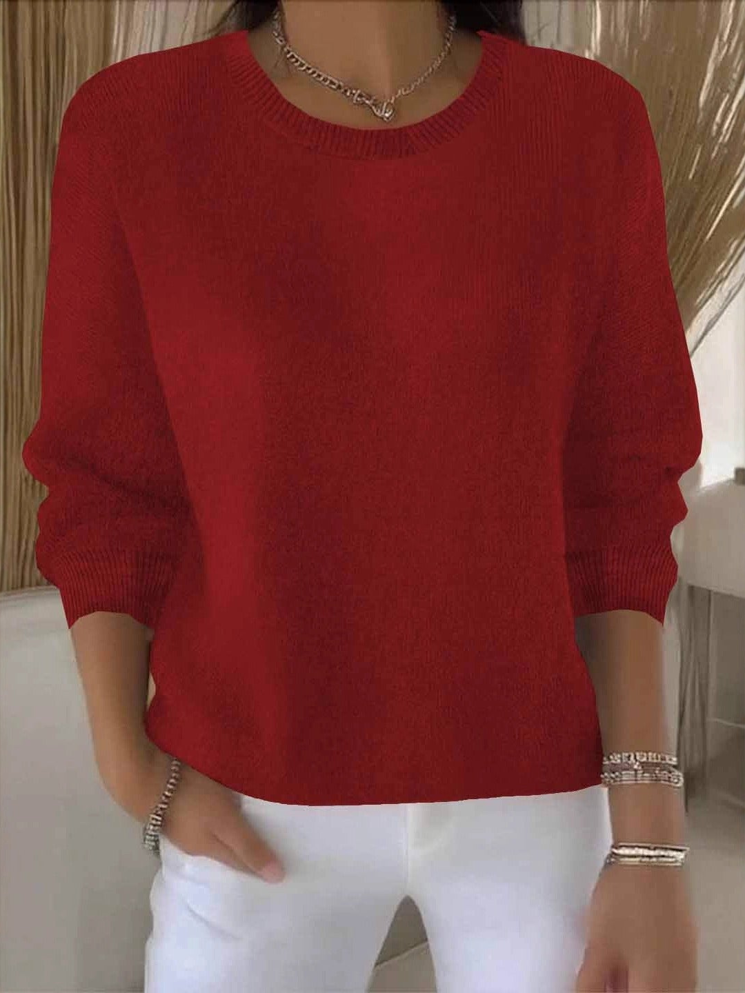 Lorie Soft Cozy Everyday Sweater in Red