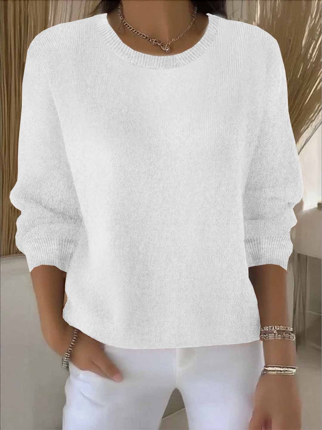 Lorie Soft Cozy Everyday Sweater in White