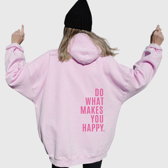 Lucy Oversized Back-Print Hoodie in Light Pink - Pink-Colored print
