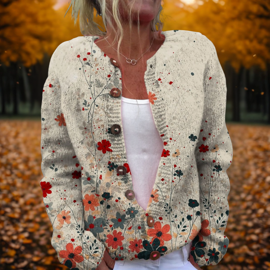 Marissa Open-Front Relaxed-Drape Cardigan in Multicolour