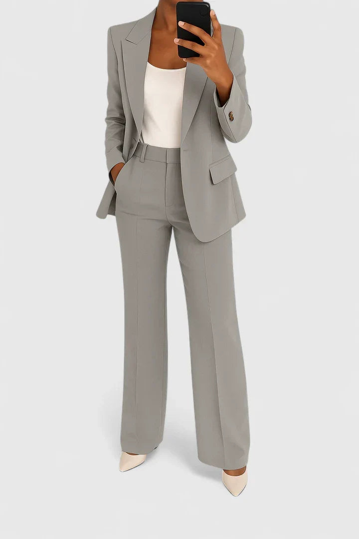 Palynette Tailored Two-Piece Suit Set in Gray