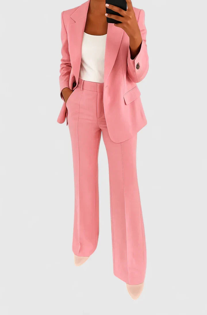Palynette Tailored Two-Piece Suit Set in Pink
