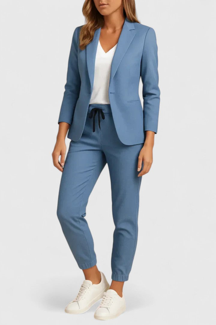 Trisha Tailored Jacket and Pants Set in Blue