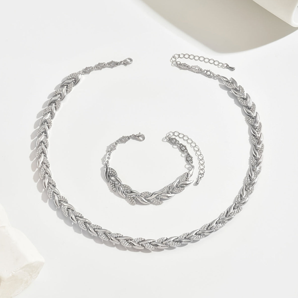 Vivian Rhinestone Necklace & Bracelet Set