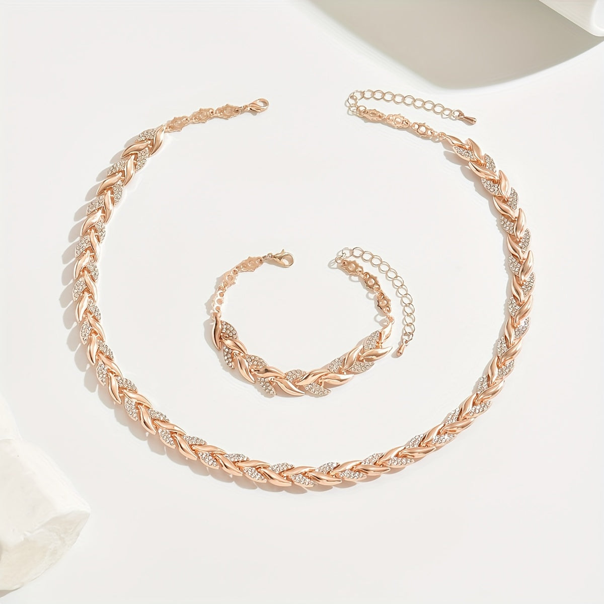 Vivian Rhinestone Necklace & Bracelet Set