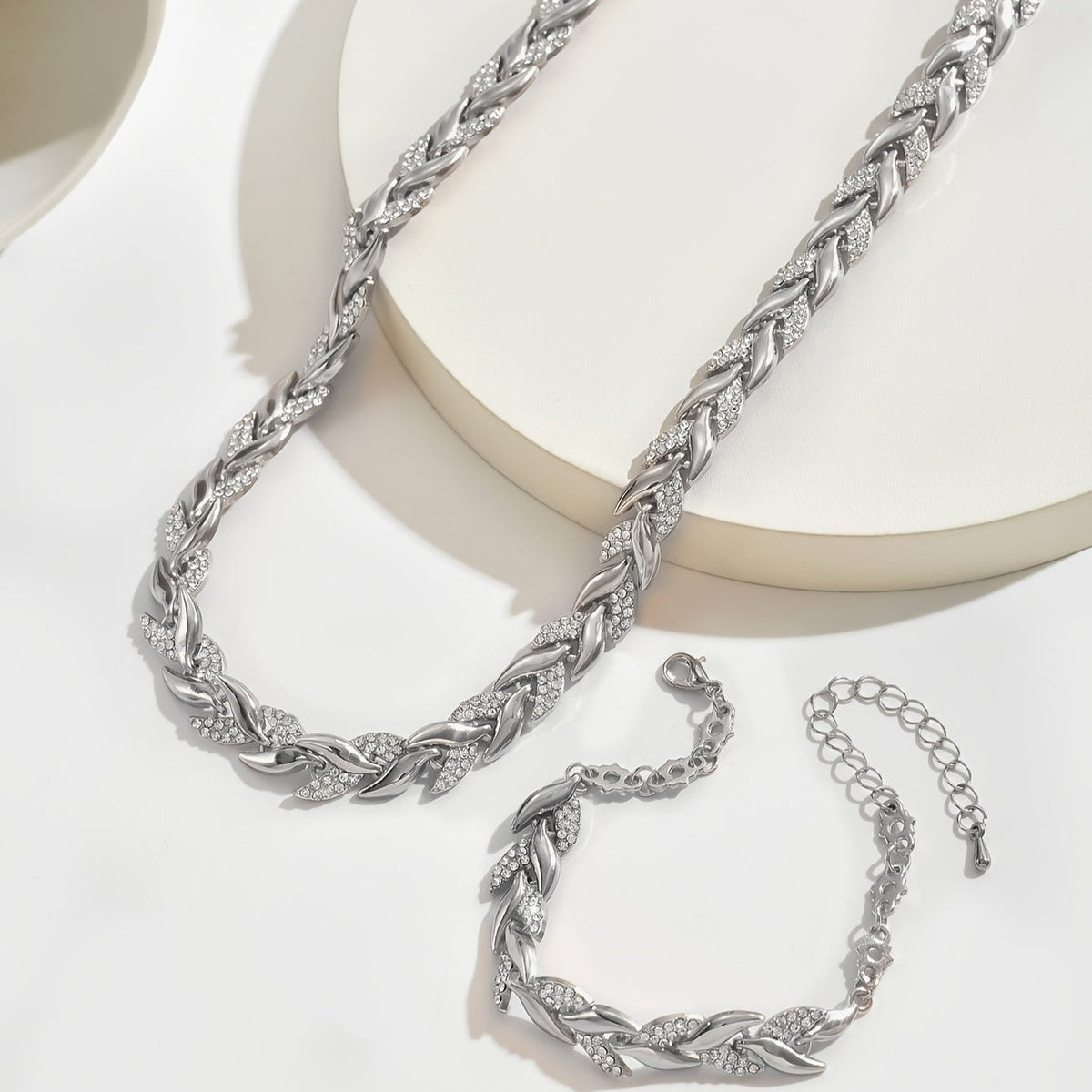 Vivian Rhinestone Necklace & Bracelet Set